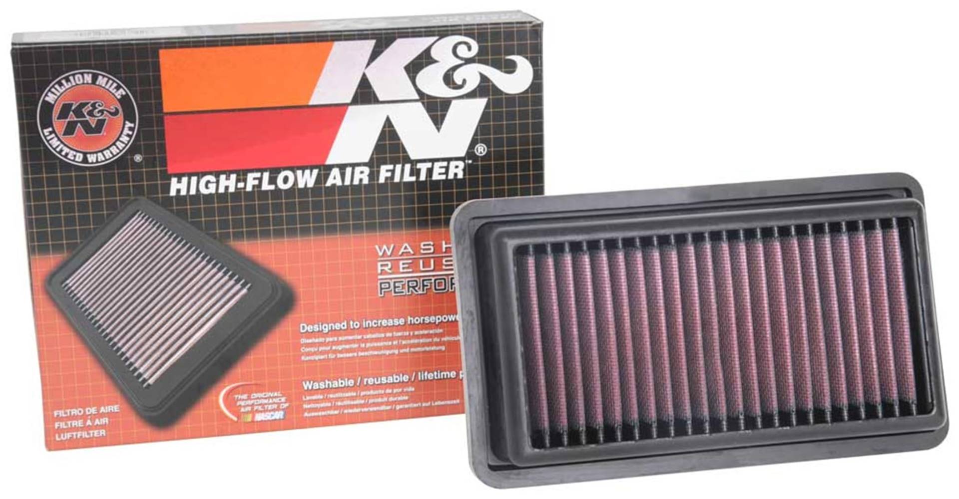 K&N Luftfilter Micra K14 0.9/1.0/1.5 Turbo Diesel 2016-2018 (33-3082), Rot von K&N