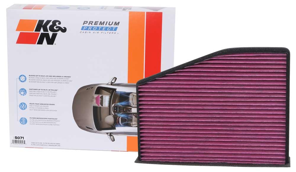 K&N Premium Einweg-Innenraumluftfilter kompatibel mit Volkswagen/Skoda Diverse Typen (DVF5071), Rot von K&N