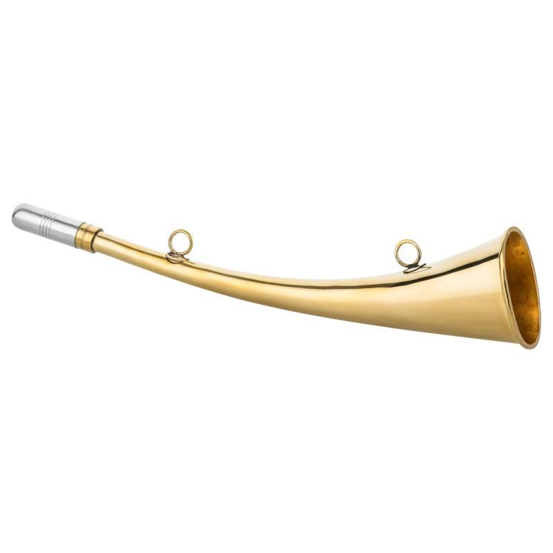 Signalhorn Jagdhorn Rufhorn Nebelhorn 12cm 16cm 22cm 25cm 31cm Jagd Boot aus Messing, poliert, Golden (31 cm) von K&S Wildkameras