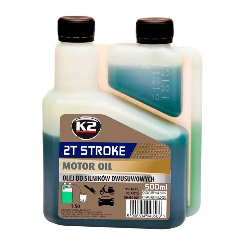 2-Takt Motoröl Halbsynthetik im Dosierflasche API:TC, JASO:FC, ISO:EGC., Farbe:Grün von K2