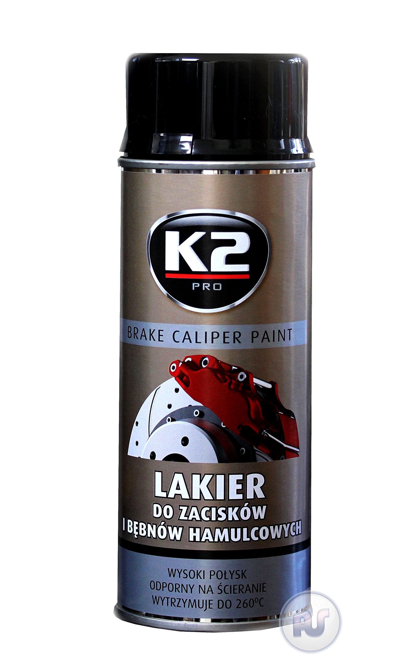 K2 PRO - Schwarz glänzend - Auto-Bremssattel-schützende, bis 260°C hitzebeständige Sprühfarbe von K2
