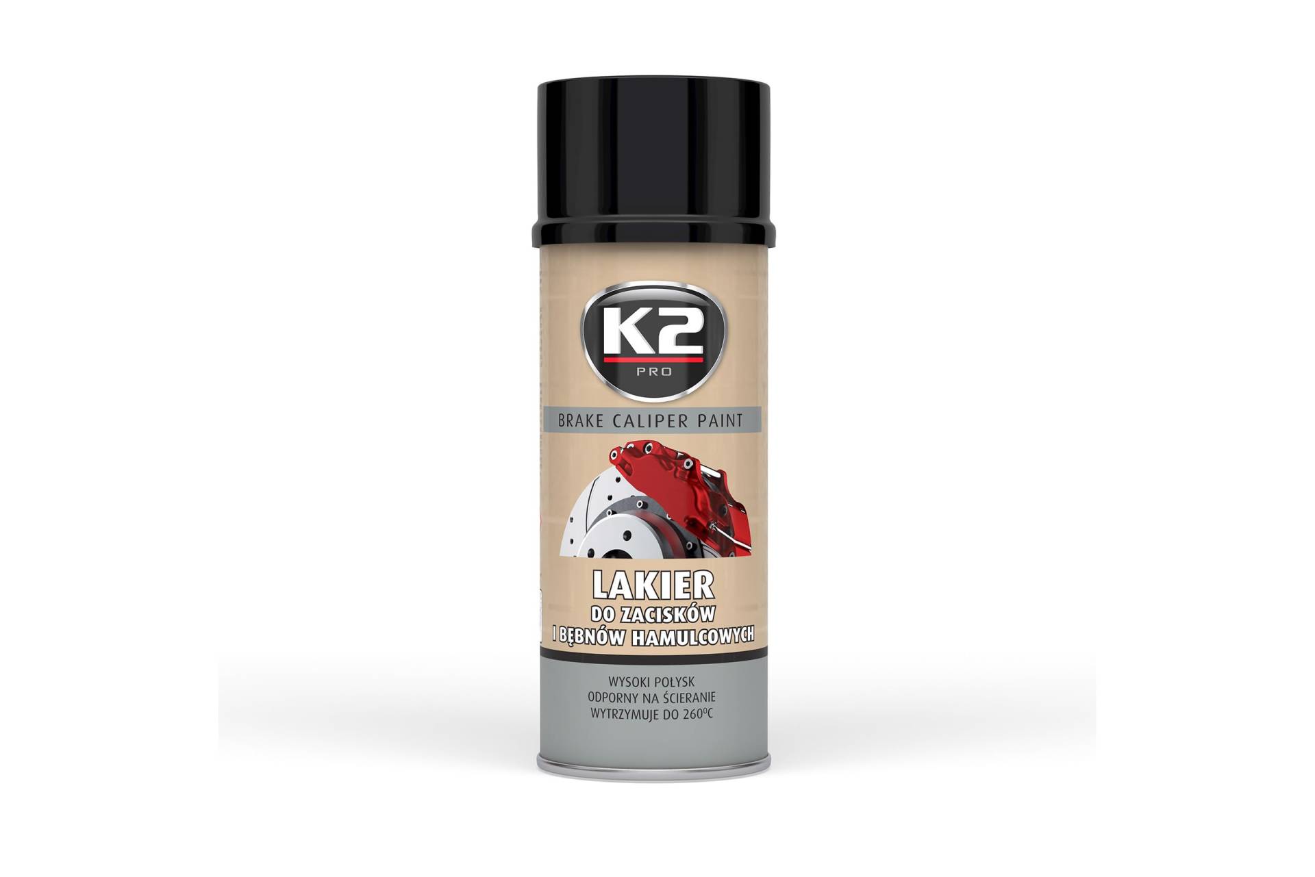 K2 PRO - Schwarz glänzend - Auto-Bremssattel-schützende, bis 260°C hitzebeständige Sprühfarbe K2 PRO - Schwarz glänzend - Auto-Bremssattel-schützende, bis 260°C hitzebeständige Sprühfarbe von K2