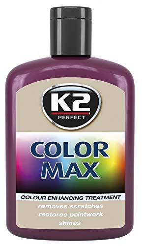 K2 Color Max Farbwachs Lack Polish Regenerator Glanz, Kratzer abdecken, Rotwein von K2