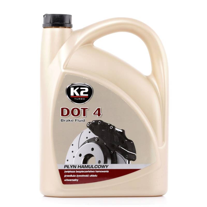 K2 DOT 4 Bremsflüssigkeit, vollsynthetisch, mischbar mit DOT 3 und DOT 4 Klasse, 5kg (ca 5l) von K2