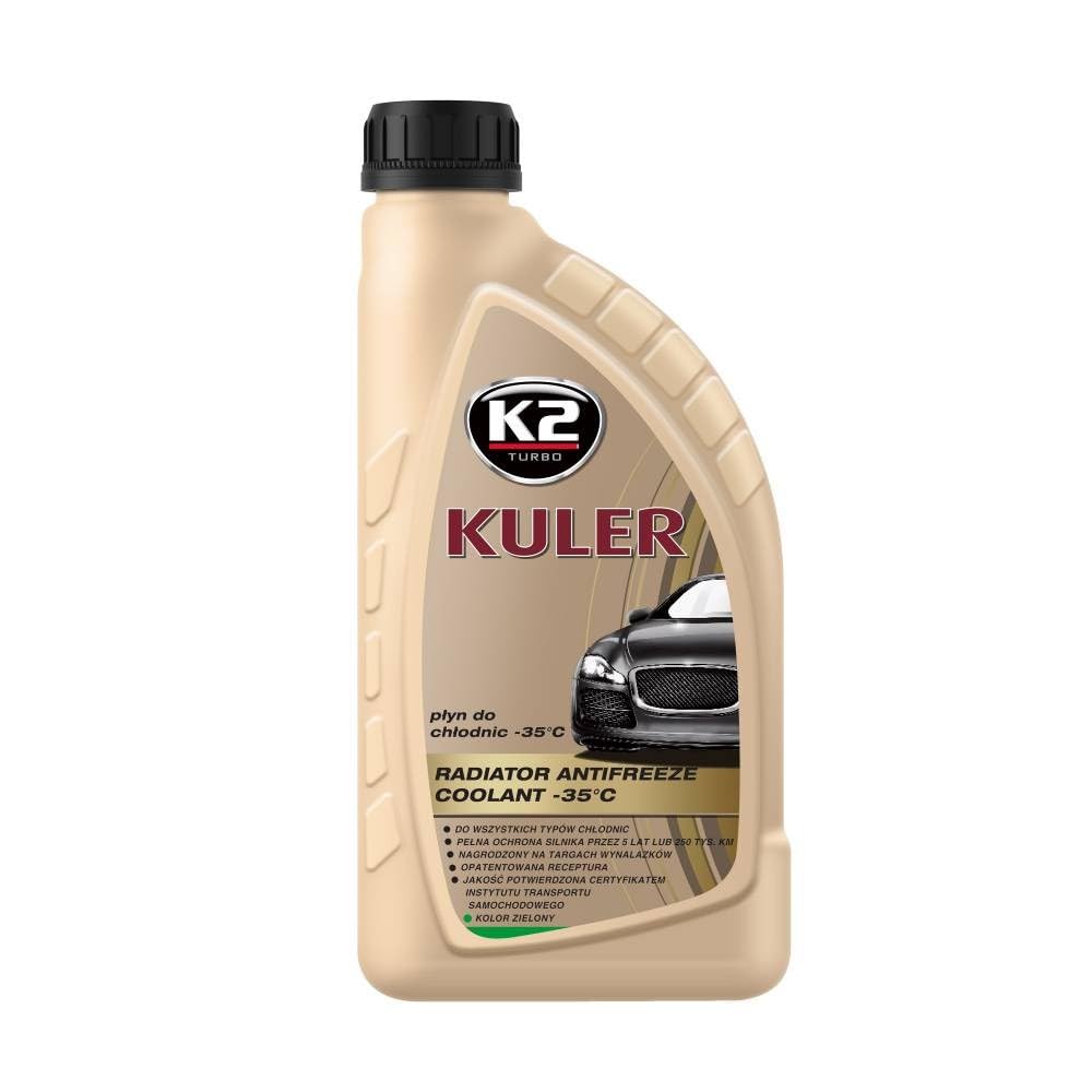 K2 Kühlerfrostschutz Fertiggemisch, long life, Farbe grün, bis -35°C, Kühlmittel, Kühlflüssigkeit, Frostschutzmittel, für alle Automarken geeignet 1L von K2