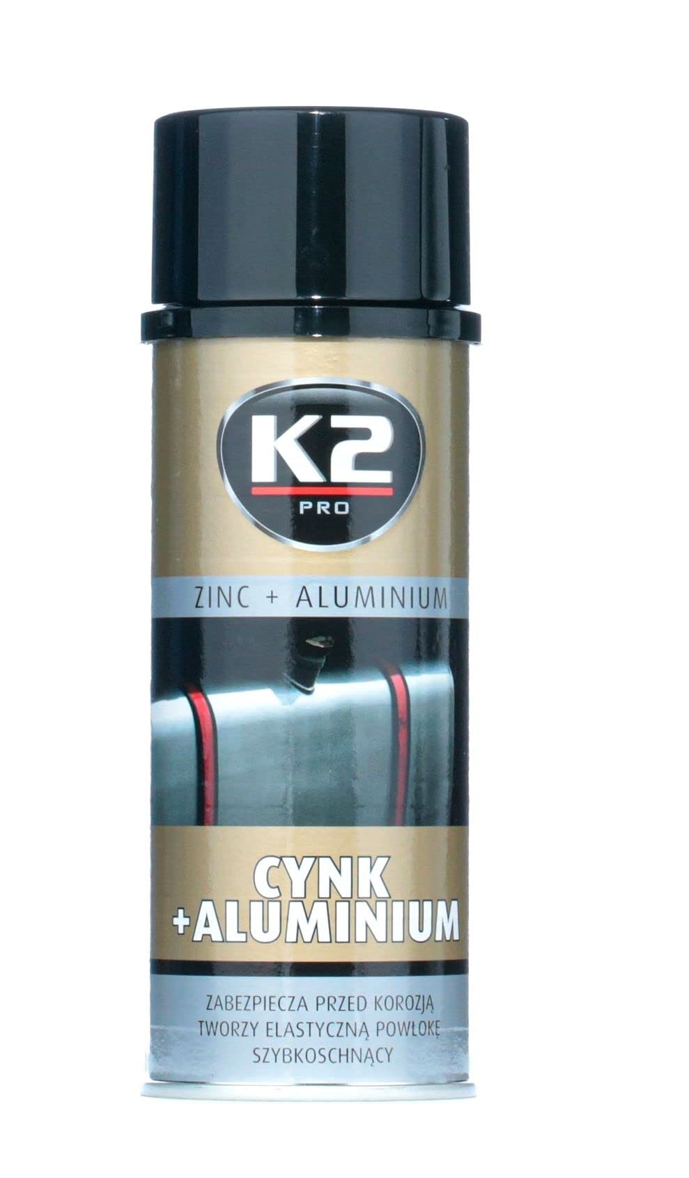 K2 Zink + Aluminium Spray, Temperatur hitzebeständig bis 120°C, Korrosionsschutz, Rostschutz, Zinkspray 400ml von K2