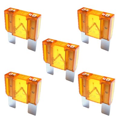 5 x Flachstecksicherung MAXI - Sicherung 40A / 32V / orange von K24-Flachstecksicherung MAXI