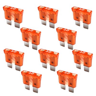 10 x Flachstecksicherung - Sicherung 10A / 32V / rot von K24-Flachstecksicherung normal