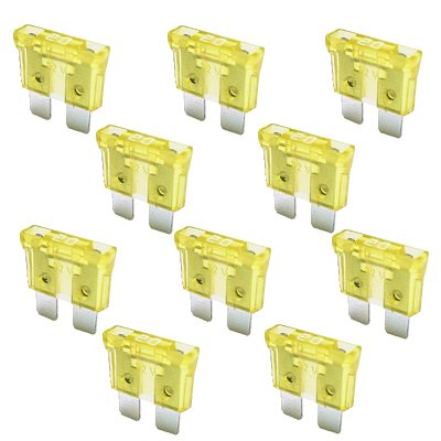10 x Flachstecksicherung - Sicherung 20A / 32V / gelb von K24-Flachstecksicherung normal