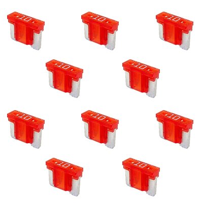 10 x Flachstecksicherung Mini LP - Sicherung Minisicherung 10A / 58V / rot von K24-Minisicherung LP