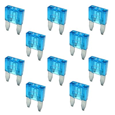 10 Flachstecksicherung Mini-Sicherung 15A / 32V / blau von K24 - Minisicherung