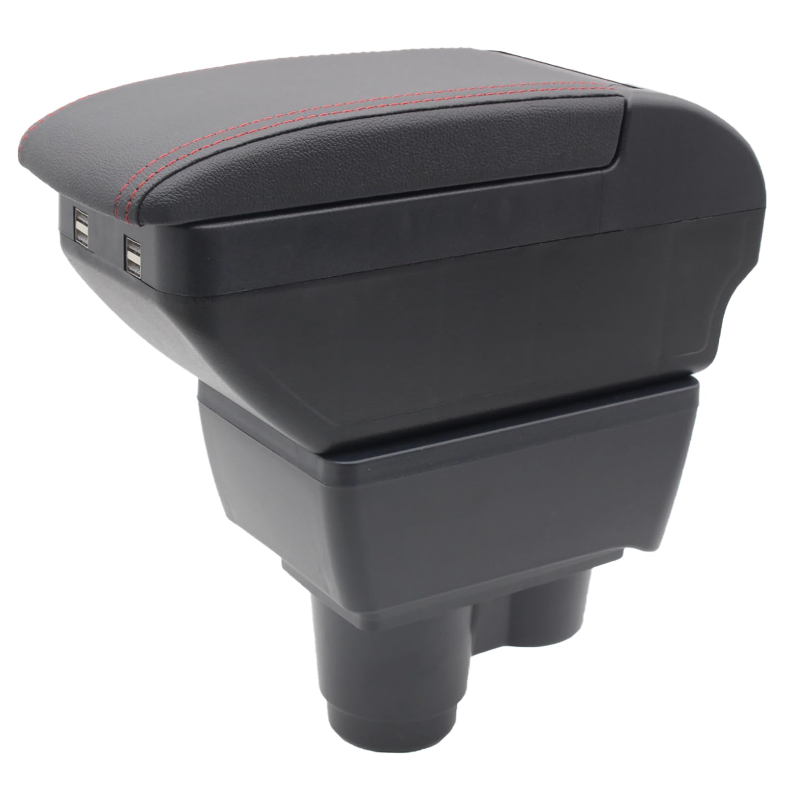 KAERGK Auto Armlehne für Renault Dacia Duster II 2018-2023 Doppelschicht Mittelkonsole Große Aufbewahrungsbox mit Becherhalter Zubehör Schwarz (4 USB schwarz mit rotem Gewinde) KAERGK Auto Armlehne für Renault Dacia Duster II 2018-2023 Doppelschicht Mittelkonsole Große Aufbewahrungsbox mit Becherhalter Zubehör Schwarz (4 USB schwarz mit rotem Gewinde) von KAERGK