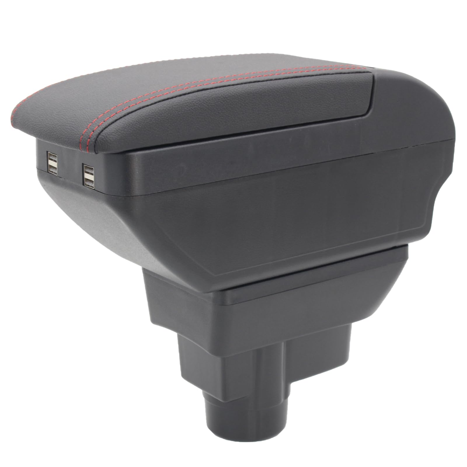 Doppellagige Armlehnenbox für Corsa D 2006–2014 Mittelkonsole Aufbewahrungsbox mit 4 USB-Anschlüssen, Getränkehalter, Armlehnenzubehör, Schwarz von KAERGK