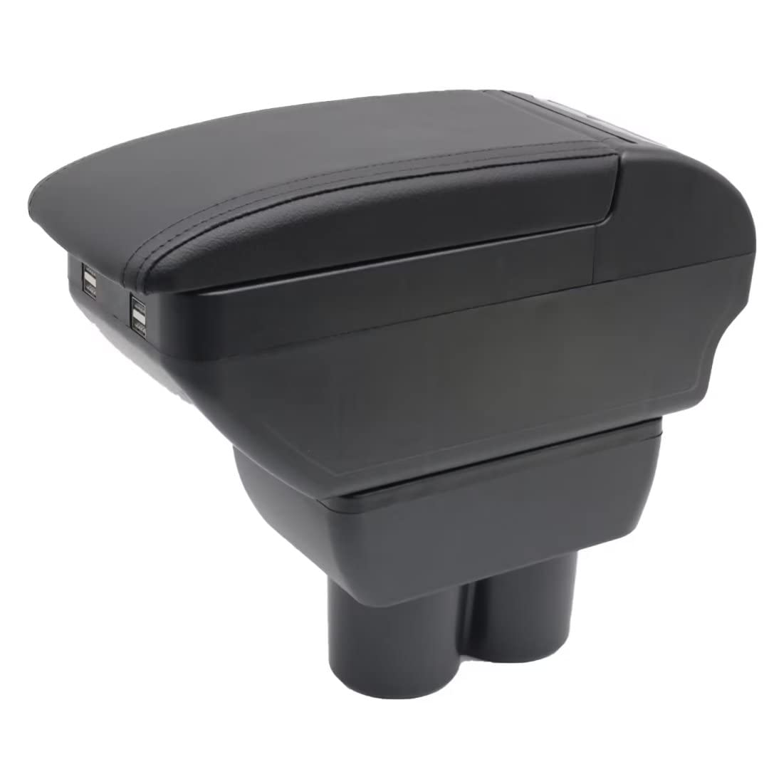 Doppelschicht Armlehne Box Für Suzuki Jimny 2007-2018 Mittelkonsole Aufbewahrungsbox mit 4 USB Port Becherhalter Armlehne Zubehör Schwarz von KAERGK