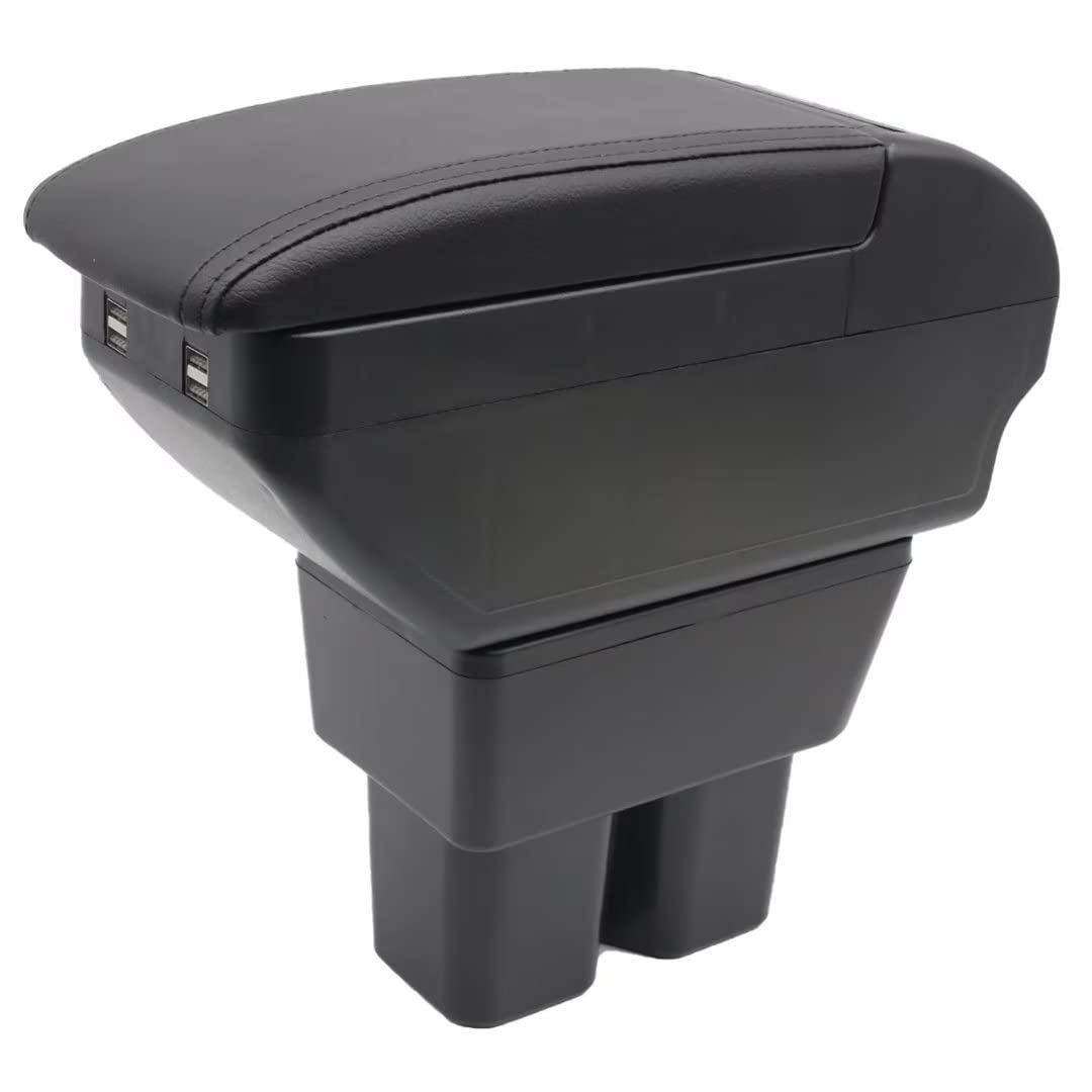 Doppelschicht Armlehne Box Für Suzuki Jimny 2019-2023 Mittelkonsole Aufbewahrungsbox mit 4 USB Port Cup Halter Armlehne Zubehör Schwarz von KAERGK