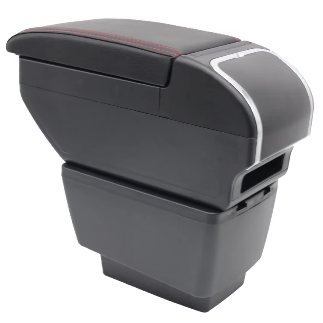 KAERGK Auto Armlehne für Skoda Fabia 3 2015-2017 Doppelschicht Mittelkonsole Große Aufbewahrungsbox mit Becherhalter Zubehör Schwarz KAERGK Auto Armlehne für Skoda Fabia 3 2015-2017 Doppelschicht Mittelkonsole Große Aufbewahrungsbox mit Becherhalter Zubehör Schwarz von KAERGK