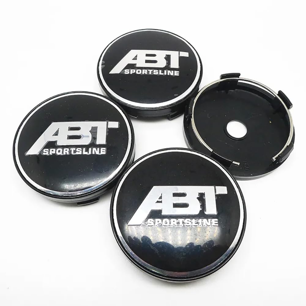 4 Stück ABS-Kunststoff Auto Center Radnabenkappen Kompatibel mit für 56mm 60mm ABT Center Nabenkappen Felgendeckel Schmücken Zubehör,G-60mm von KAJAME