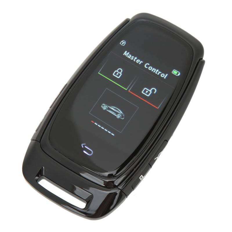KAKAKE Auto-Start- und Stopp-Funkschlüssel, Smooth Touch Keyless Entry Smart Key LCD 5.0-Verbindung, Anti-Verlust-Schlüssel für Autos (Schwarz) von KAKAKE