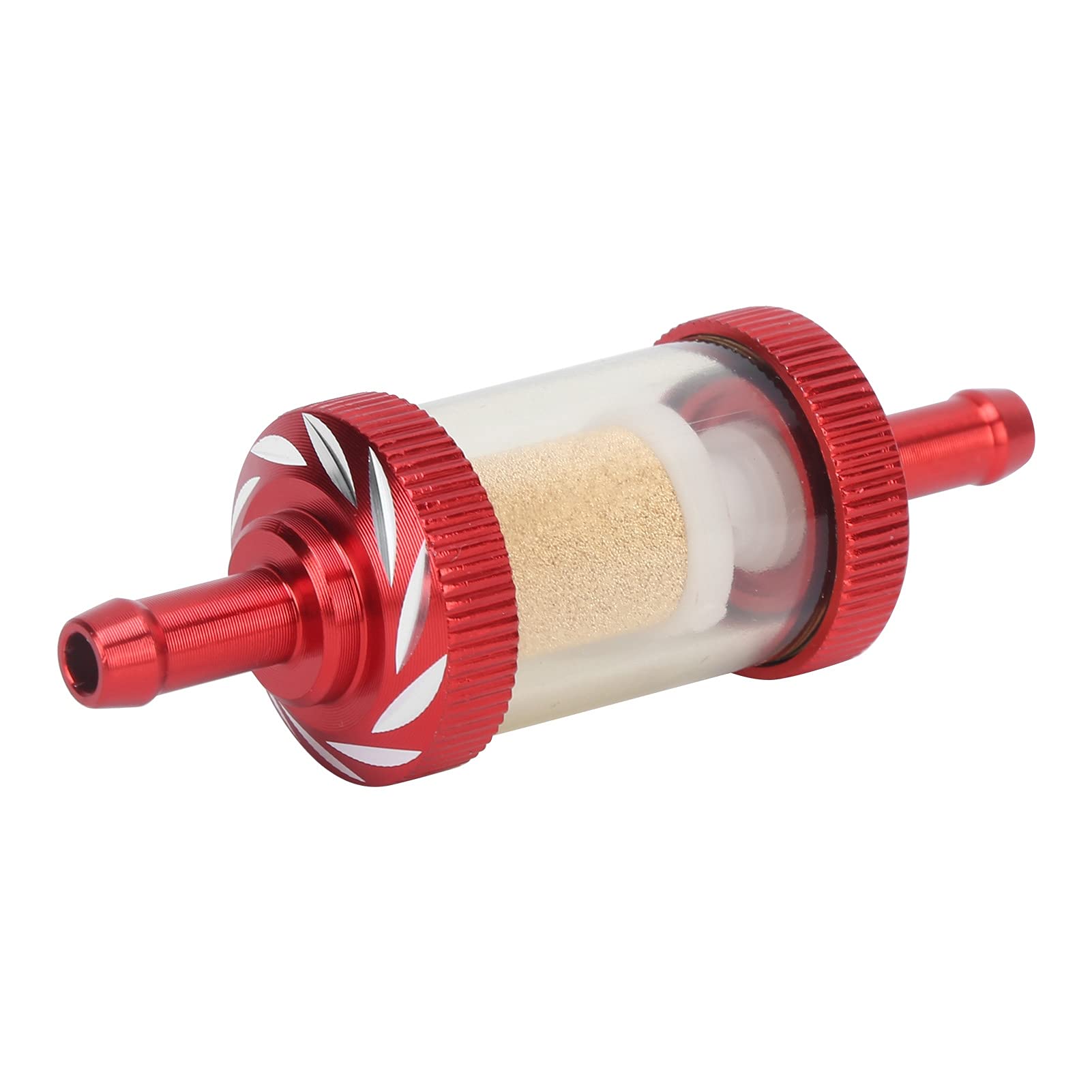 Motorrad-Kraftstoff-Benzinfilter, Motorrad-Kraftstofffilter tragbar für 6 mm Durchmesser(rot) von KAKAKE