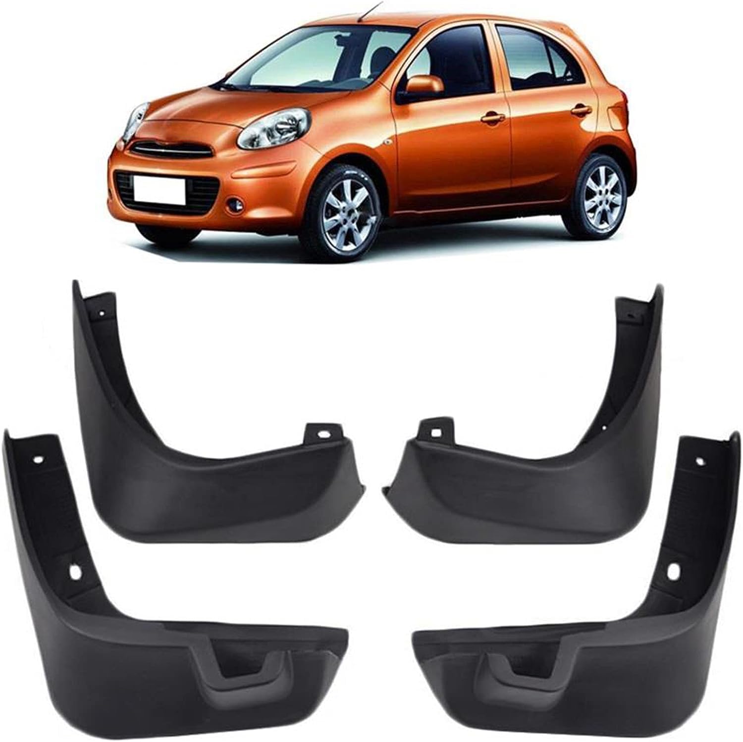 Schmutzfänger Spritzschutz für Nissan Micra March K13 2010-2013, Vorne Und Hinten KotflüGel Staubdichter Auto-Styling ZubehöR von KAKIKA