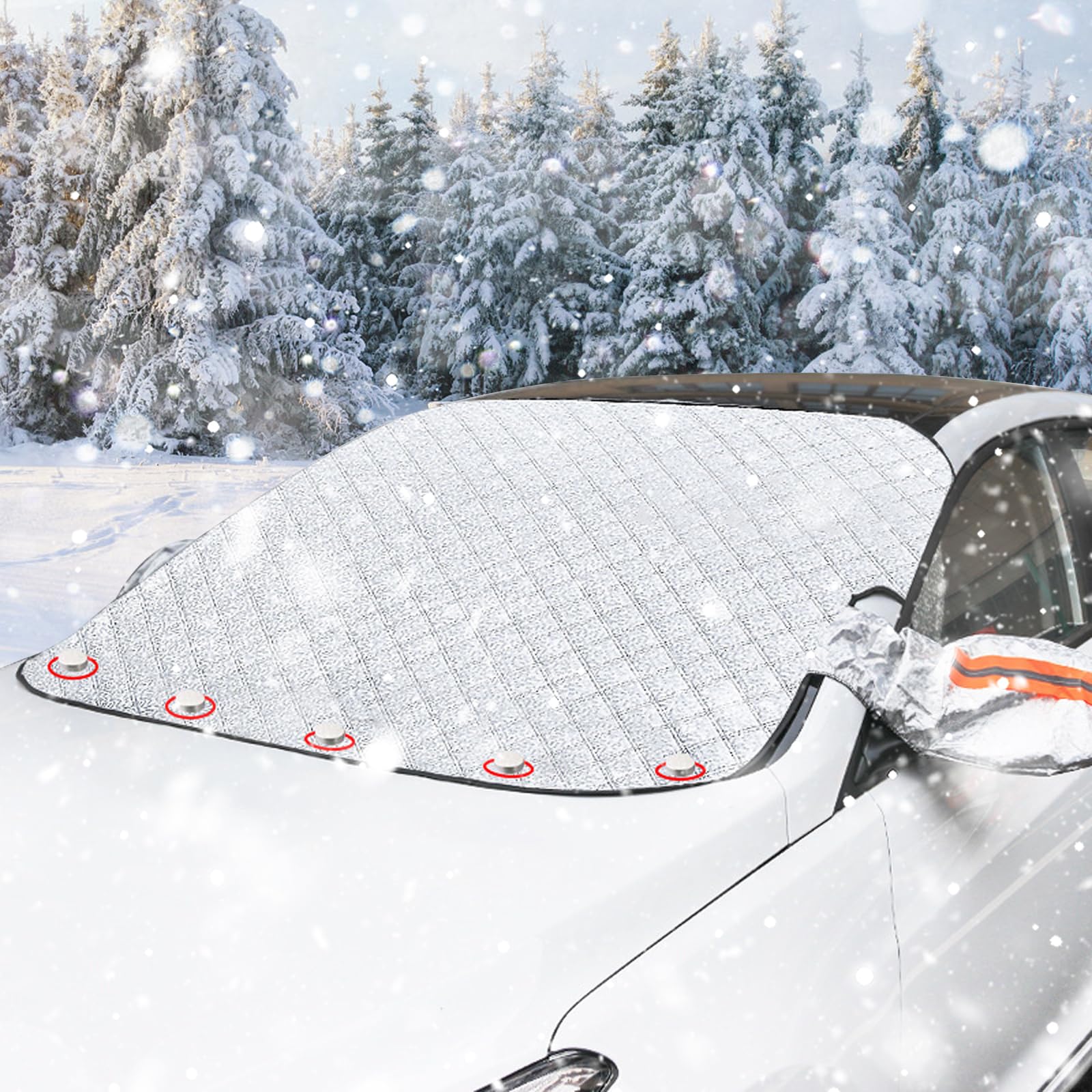 KAMEUN Magnetische Autoabdeckung, Auto Frontscheibenabdeckung Winter, Auto Frostschutz Abdeckung, Windschutzscheibenabdeckung für Sonnenlicht, Staub, Schnee, EIS und Frost KAMEUN Magnetische Autoabdeckung, Auto Frontscheibenabdeckung Winter, Auto Frostschutz Abdeckung, Windschutzscheibenabdeckung für Sonnenlicht, Staub, Schnee, EIS und Frost von KAMEUN