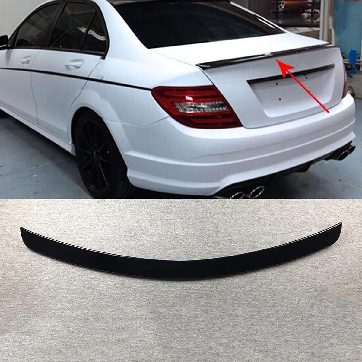 Auto Heckspoiler Spoiler für Mercedes Benz W204 C Class 4Door 2007-2014 C180 C200 C220 C260,Heckspoiler Flügel Kofferraumspoiler Heckflügel Außen Styling Zubehör von KAMNIK