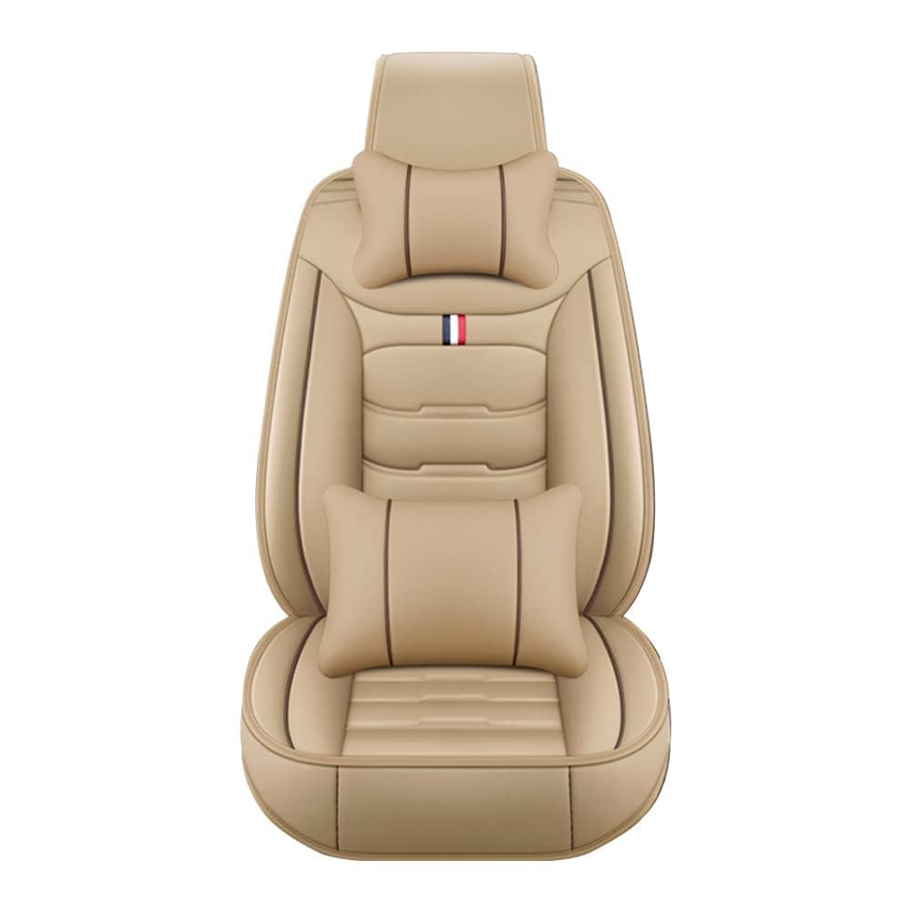 KAMNIK 9 PCS Auto Sitzbezüge Set für BMW X4 F26 2014-2021,Rutschfester Leder-Autositzkissen Sitzschoner,B-Beige-Luxurious von KAMNIK
