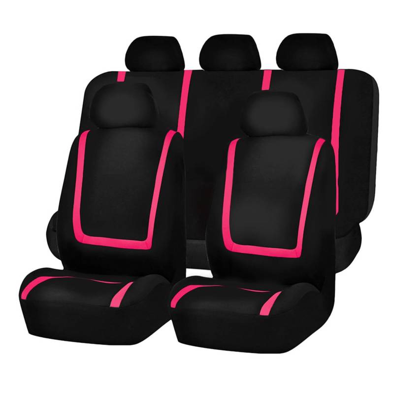 KAMNIK Auto Sitzbezüge Set für Toyota Yaris Cross SUV 2021 2022 2023,Sitzbezüge Sitzschoner Innenraum Zubehör,E-Black pink von KAMNIK