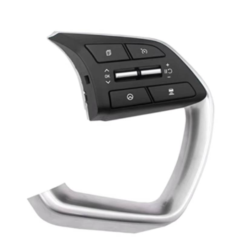 KAMPYTZX Auto Lenkrad Knopf Schalter Für Hyundai Elantra Tucson 2021-2024 Multifunktionstaste Lenkrad-Steuerschalter 96710-BU030 96720-BU180 (Schwarz Silber Rechts) von KAMPYTZX