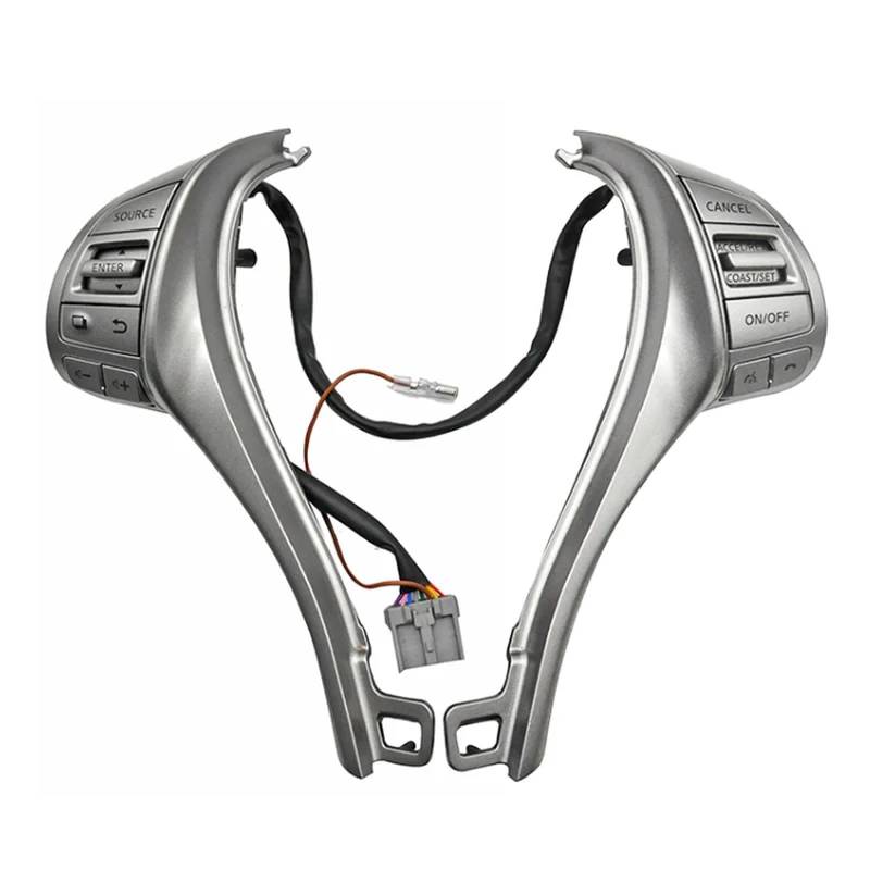 KAMPYTZX Auto Lenkrad Knopf Schalter Für Nissan Qashqai 16-17 TIIDA 16-21 X-Trail 14-17 Lenkrad Tempomat Taste Volumen Control Schalter 255504BG3A von KAMPYTZX