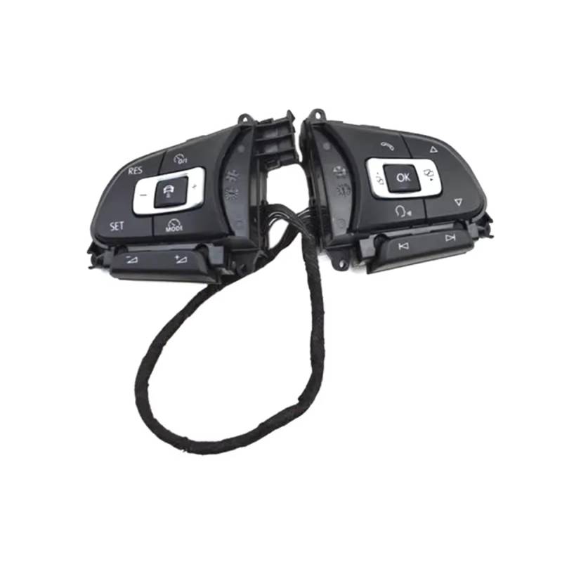 KAMPYTZX Auto Lenkrad Knopf Schalter Für VW Passat Tiguan 17-23 Touran 16-23 Troc 20-23 Arteon Lenkrad Tempomat Taste Auto 5NG959442B 5NG959442A von KAMPYTZX