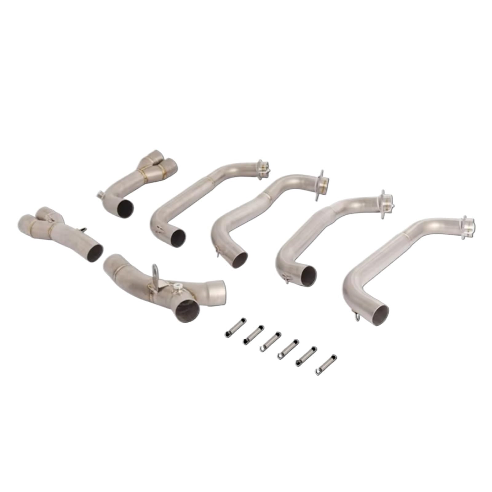KANGBOZ Für CB1000R 2019 2020 2021 2022 2023 2024 Motorradauspuffkrümmer Für Escape Slip On Front Link Rohranschluss Schalldämpfer Motorrad Auspuffrohr(Silver) von KANGBOZ