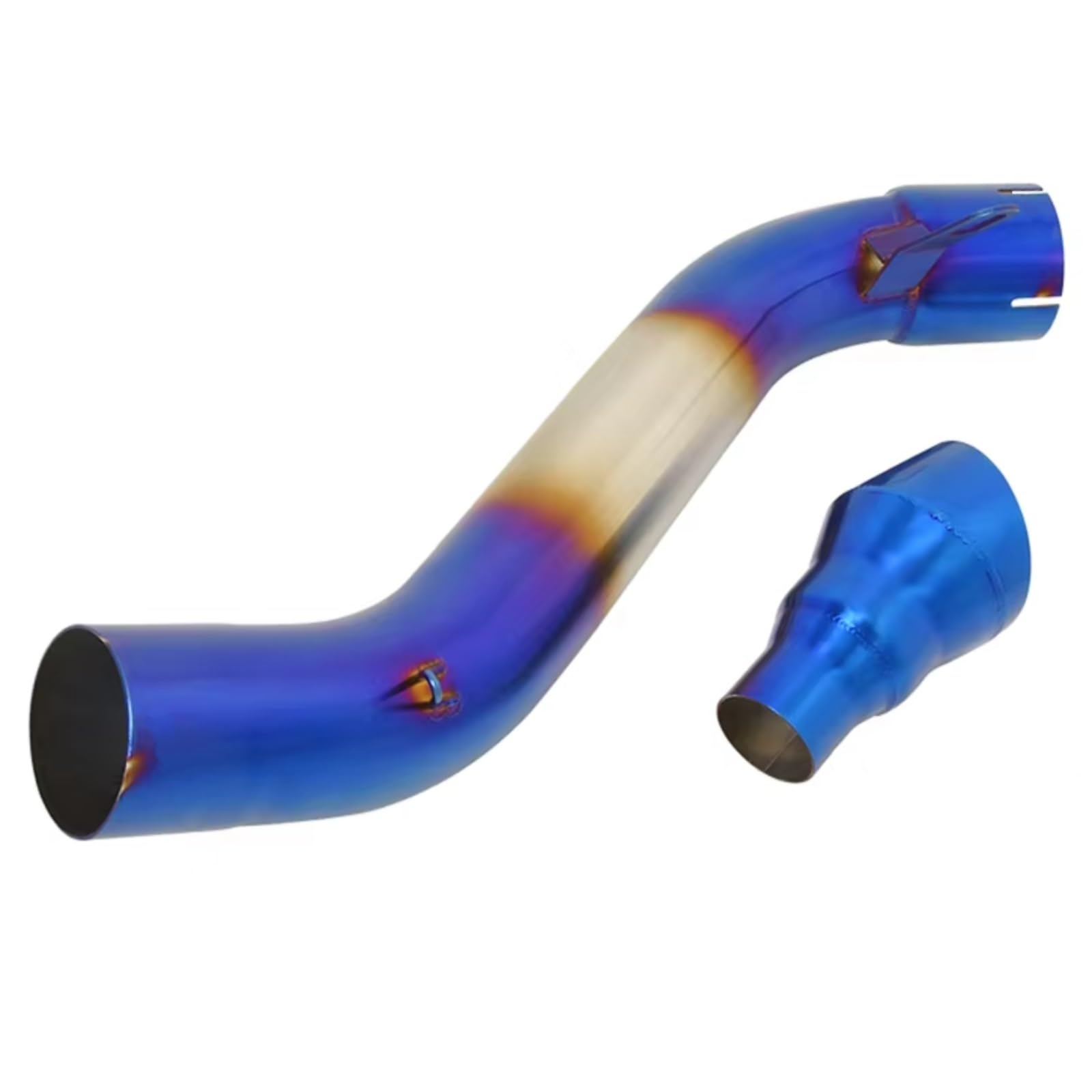 KANGBOZ Für CB650F CBR650F 2014-2018 Für CB650R CBR650 2019 2020 2021 2022 Motorradauspuff Modifiziertes Verbindungsrohr Verbinden Von 60 Mm Schalldämpfer Slip On Motorrad Auspuffrohr(Blue) von KANGBOZ