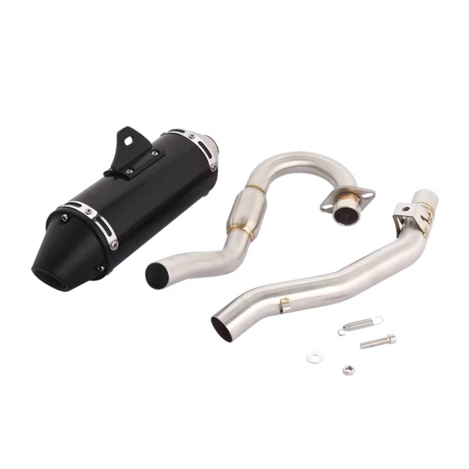 KANGBOZ Für CRF150F CRF230F 2003-2019 Motorrad-Vollauspuffersysteme Vorderes Mittelverbindungsrohr Für Fluchtschalldämpfer Motorrad Auspuffrohr(Black) von KANGBOZ