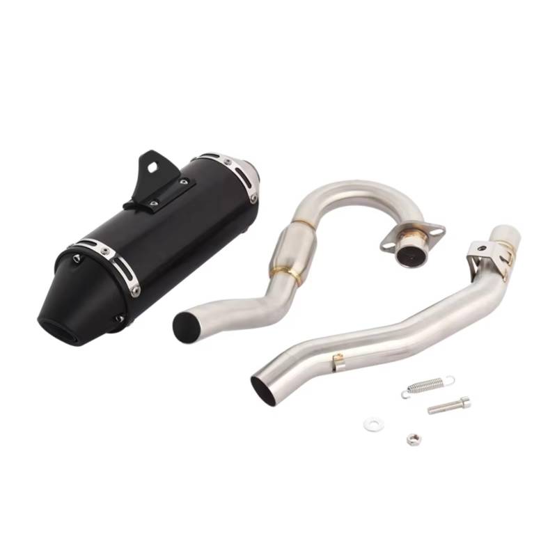 KANGBOZ Für CRF150F CRF230F 2003-2019 Motorrad-Vollauspuffersysteme Vorderes Mittelverbindungsrohr Für Fluchtschalldämpfer Motorrad Auspuffrohr(Black) von KANGBOZ