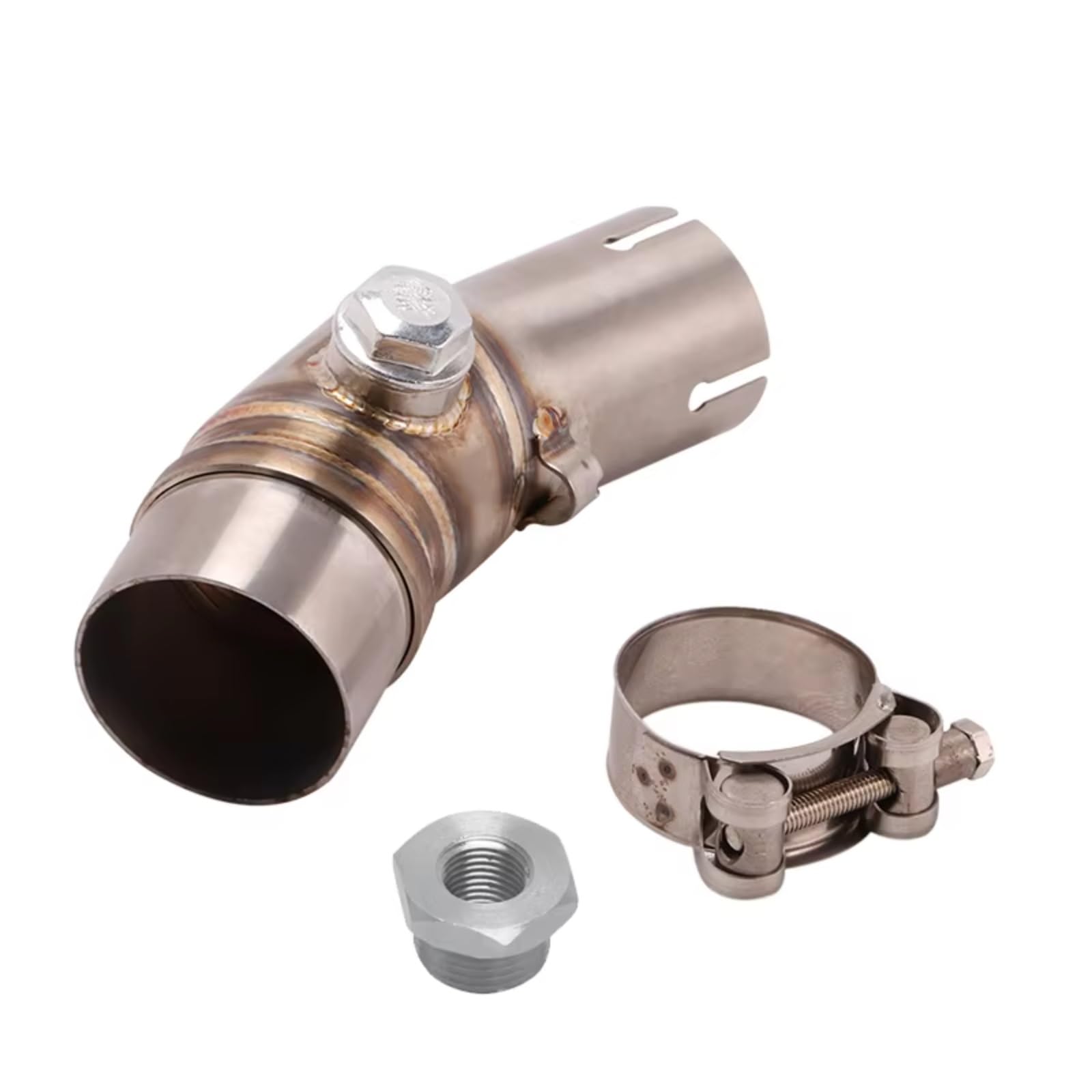KANGBOZ Für ER6N ER6F 2012 2013 2014 2015 2016 Für Z650 Ninja650 2017 2018 2019 2020 Motorradauspuff Für Escape Moto Mid 51MM Schalldämpfer Mittleres Verbindungsrohr Motorrad Auspuffrohr(Silver) von KANGBOZ
