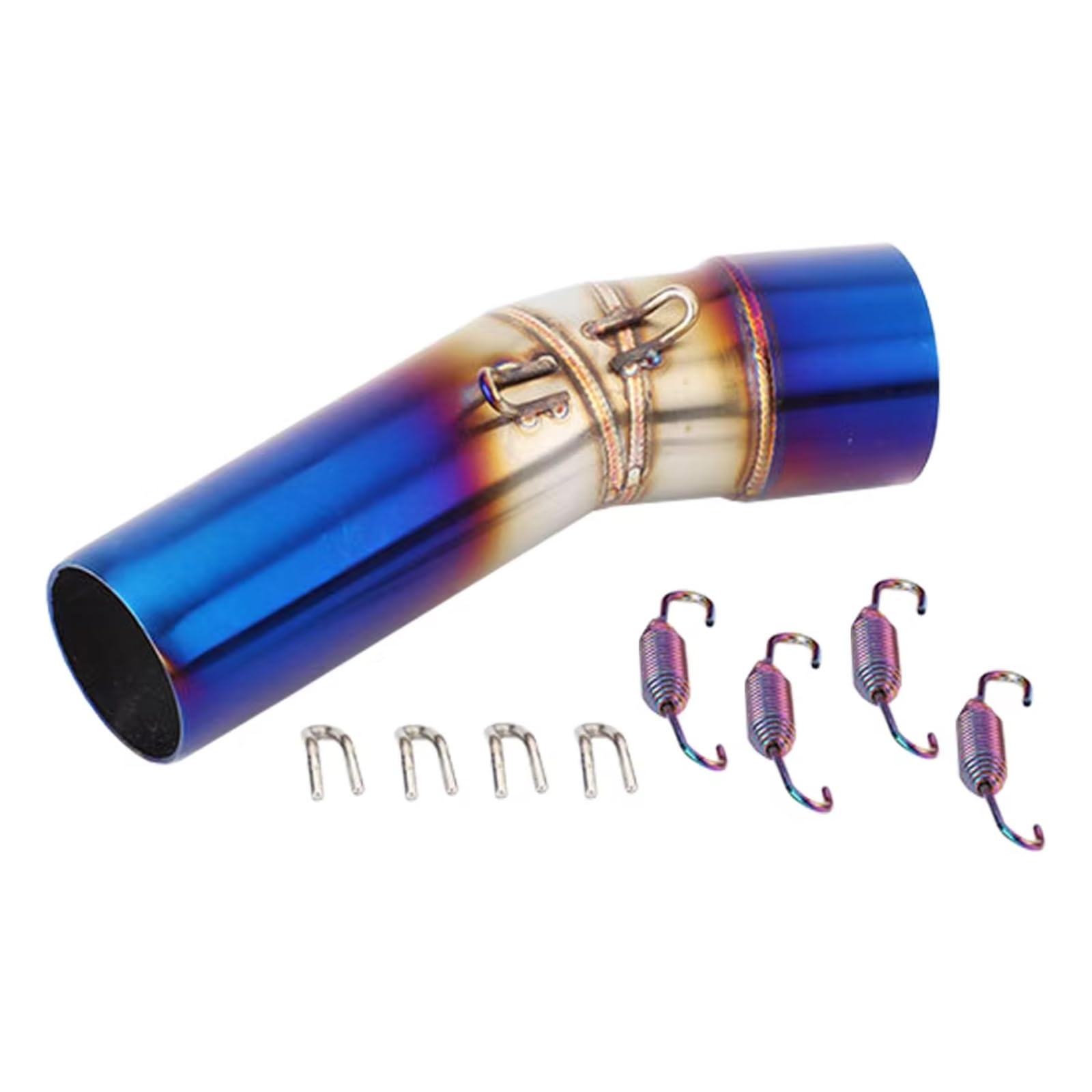 KANGBOZ Für F700GS Für F800GS Für ADV Motorrad Auspuff Adapter Stecker Motorrad Modifizierte Auspuffrohr Schläuche Piping Motorrad Auspuffrohr(Blue) von KANGBOZ