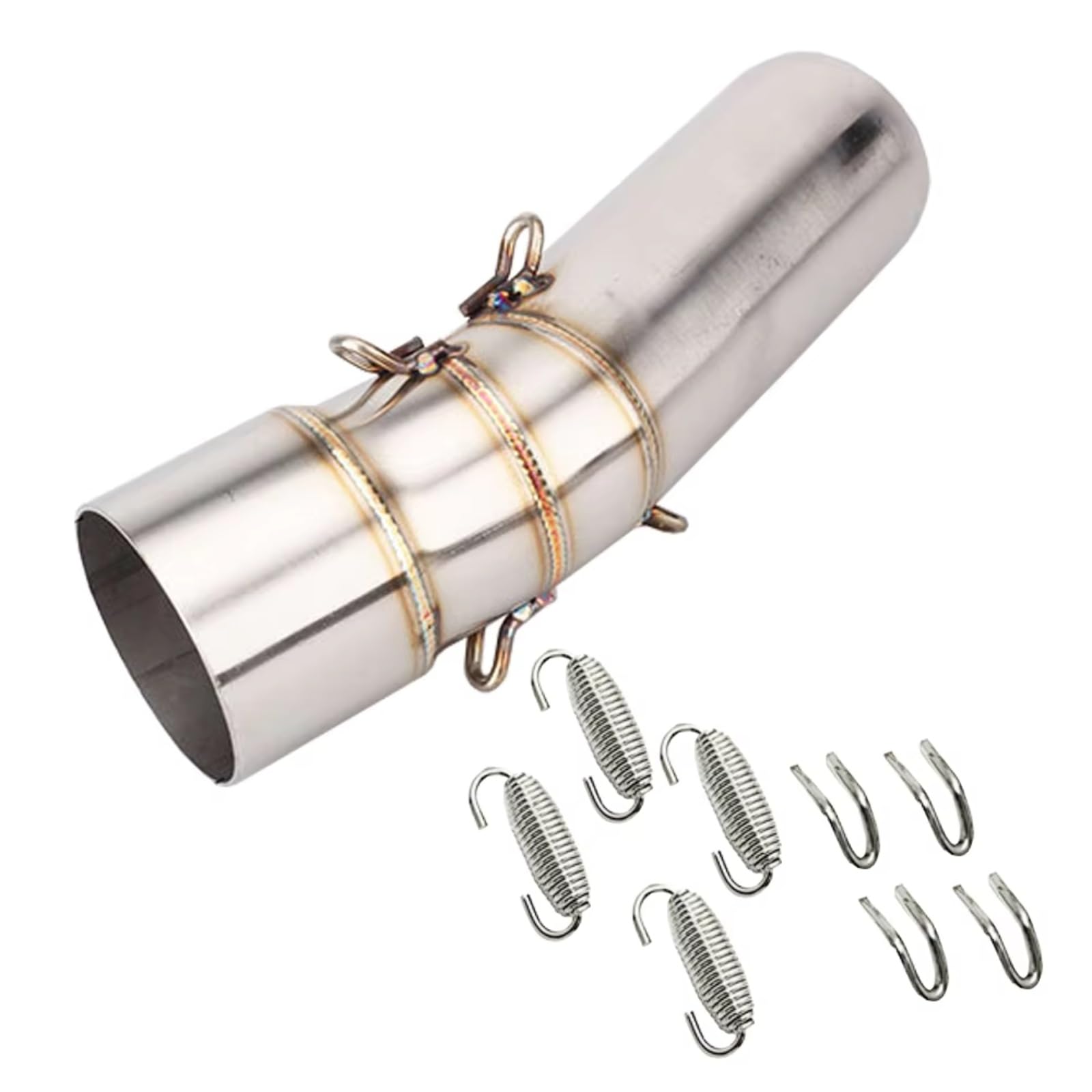 KANGBOZ Für F700GS Für F800GS Für ADV Motorrad Auspuff Adapter Stecker Motorrad Modifizierte Auspuffrohr Schläuche Piping Motorrad Auspuffrohr(Silver) von KANGBOZ
