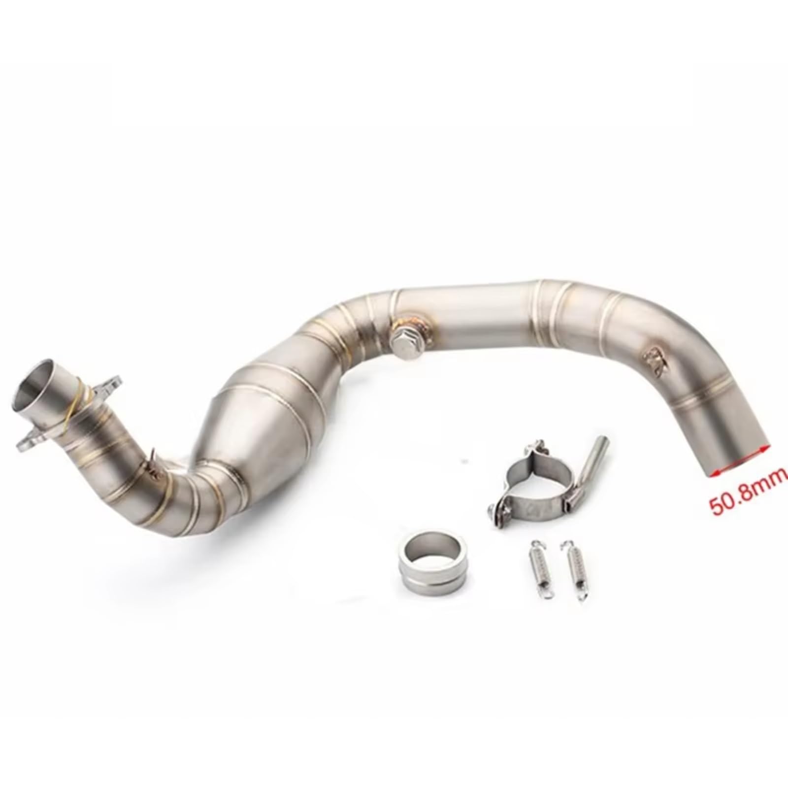 KANGBOZ Für G310 G310R Motorradauspuff Slip-on Motocross Vorderrohr Edelstahl Auspuff Komplettsysteme Für Connect Tube Motorrad Auspuffrohr(Silver) von KANGBOZ