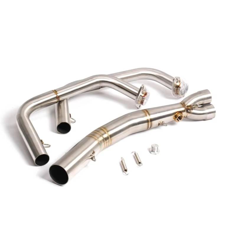 KANGBOZ Für Ninja400 250 300 EX400 Z400 2017 2018 2019 Motorrad Slip-on Auspuff Header Front Link Rohr Ellenbogen 51mm Für Flucht Unten Rohr Motorrad Auspuffrohr von KANGBOZ
