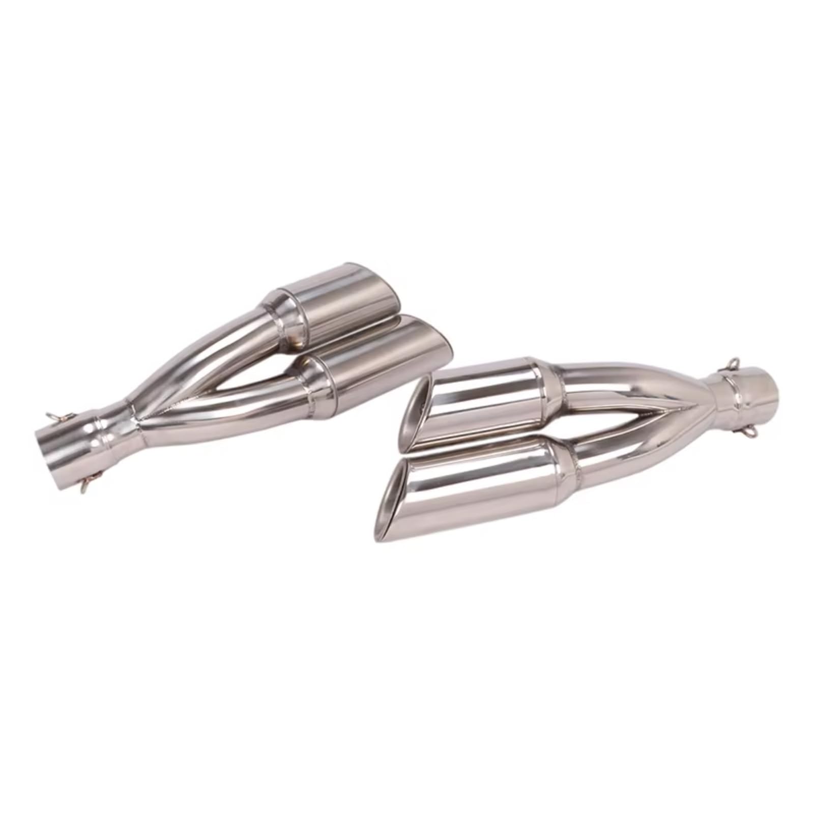 KANGBOZ Für Z1000 Z1000SX 2010-2020 Motorrad Doppellochauspuff Für Fluchtschalldämpfer Mittelverbindungsrohr Schalldämpfer DB Killer Motorrad Auspuffrohr(Silver) von KANGBOZ