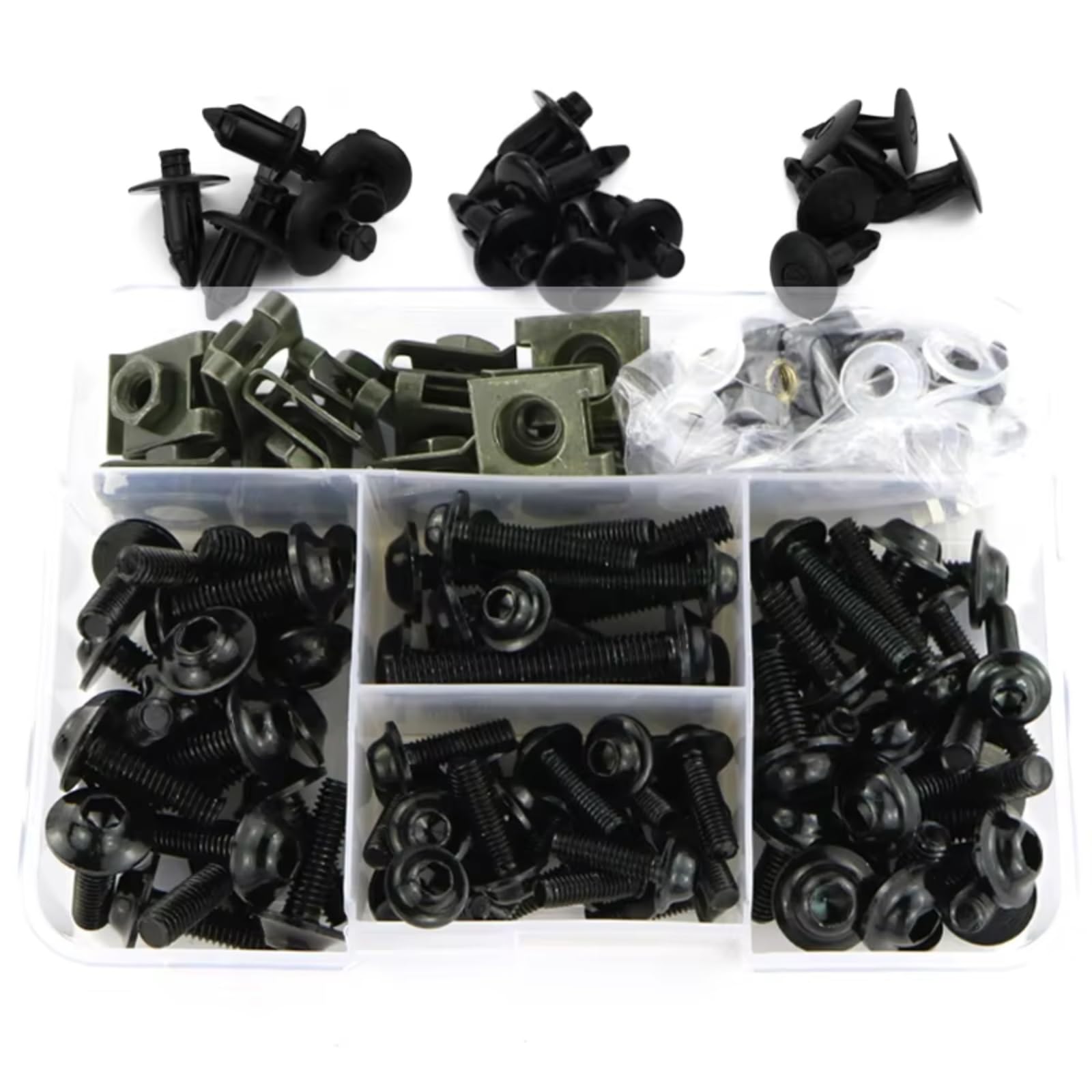 KANGBOZ Kompatibel Mit CB250F Für CB300F Für CB400. Motorradzubehör. Komplettes Komplettes Verkleidungsschrauben-Set Motorrad Schraubenset(Black) von KANGBOZ