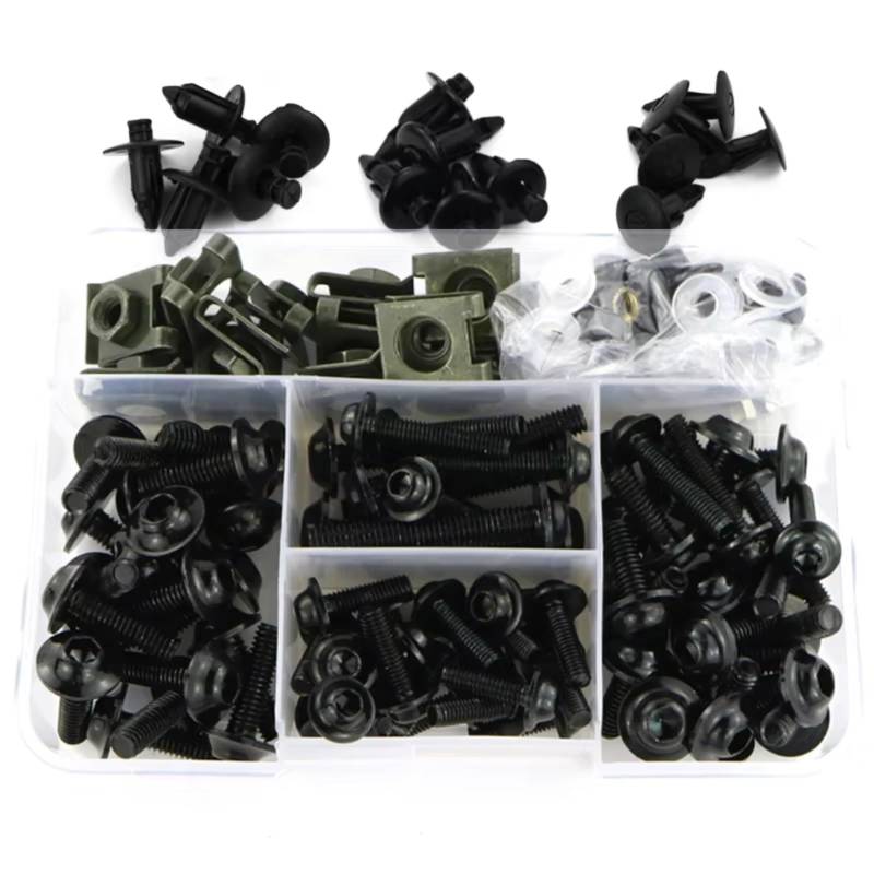 KANGBOZ Kompatibel Mit CB250F Für CB300F Für CB400. Motorradzubehör. Komplettes Komplettes Verkleidungsschrauben-Set Motorrad Schraubenset(Black) von KANGBOZ