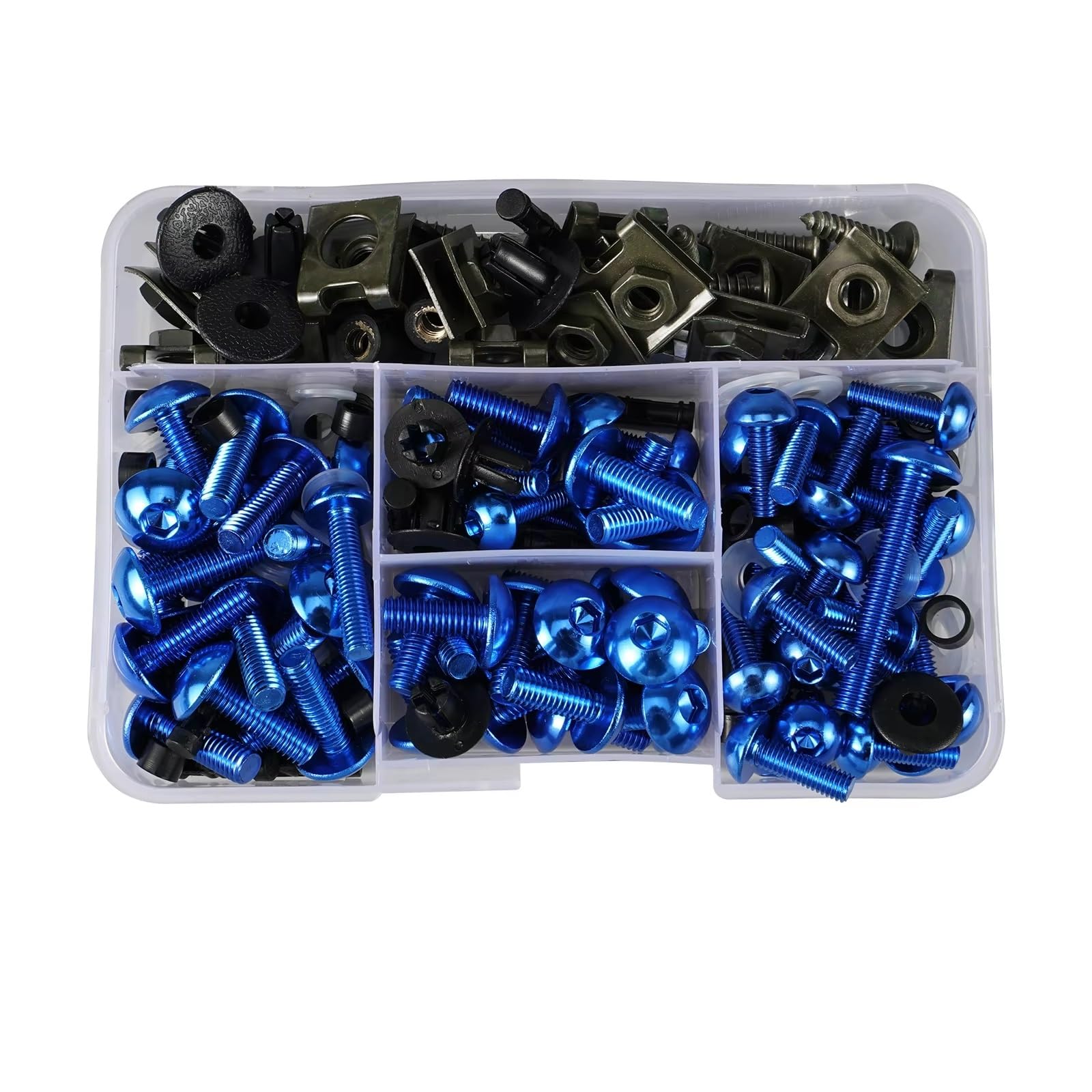 KANGBOZ Kompatibel Mit CBR1000RR Repsol Für CBR1100XX Für CBR125R 177-teiliges Motorradzubehör Verkleidungsbolzen-Schrauben-Set Motorrad Schraubenset(Blue) von KANGBOZ