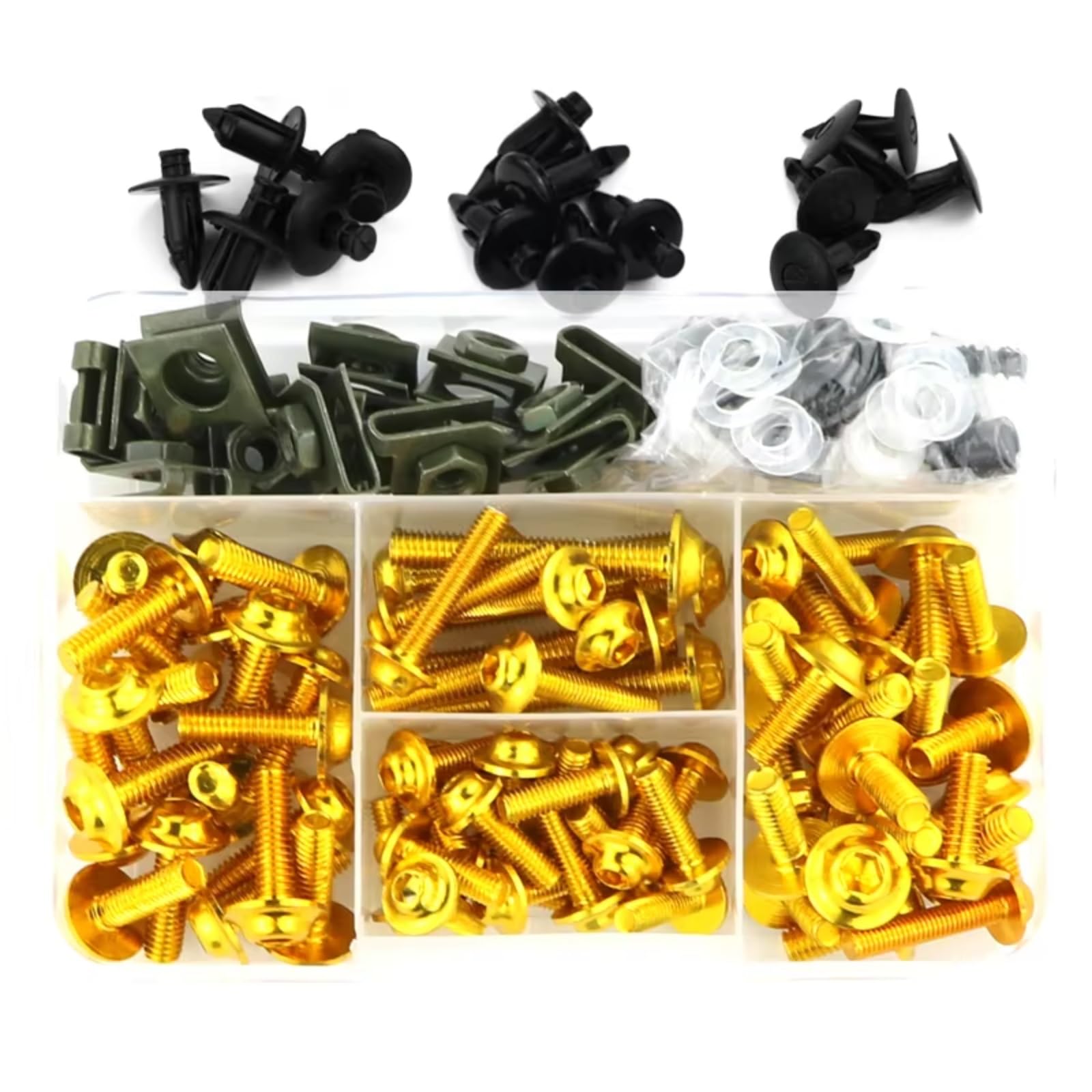 KANGBOZ Kompatibel Mit CBR250RR Für Hornet 250 Motorradverkleidung Windschutzscheibenschrauben Schraubensatz Mutternklammern Motorrad Schraubenset(Yellow) von KANGBOZ