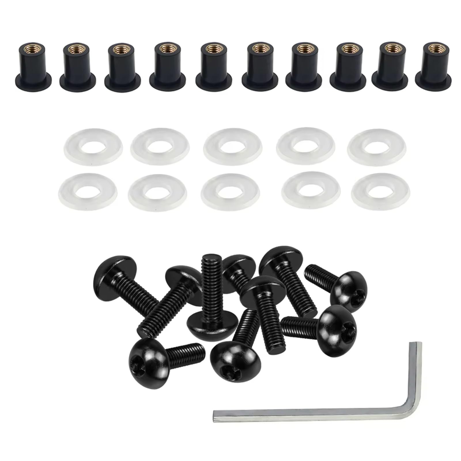 KANGBOZ Kompatibel Mit CBR600F4i 2002 2005 Für CBR250R 2011–2013 Für CBR900RR 1993–1996 1998 1999 2004 Motorrad-Schraubensatz Karosserie-Verkleidungsschraube Motorrad Schraubenset(Black) von KANGBOZ