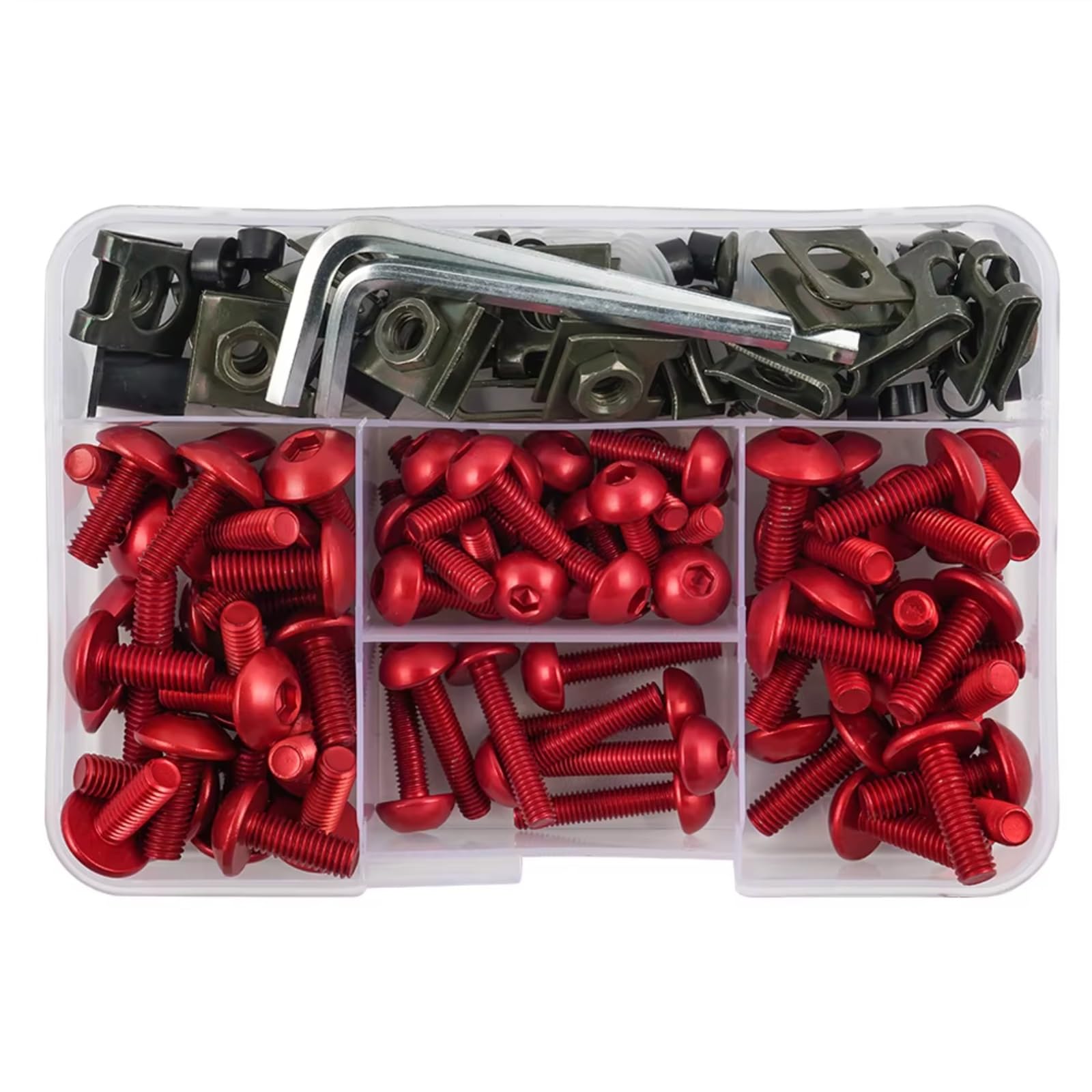 KANGBOZ Kompatibel Mit CBR600RR Für CBR900RR 155-teiliger Universal-Motorradschraubensatz Karosserieverkleidungsbolzenschraube Motorrad Schraubenset(Red) von KANGBOZ
