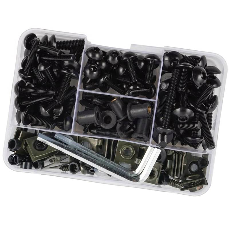 KANGBOZ Kompatibel Mit Ducati Für 999 Biposto Für 999 Monoposto Für 1198 Motorradzubehör Schrauben Karosserieschraube Verkleidungsschrauben-Kit Motorrad Schraubenset(Black) von KANGBOZ