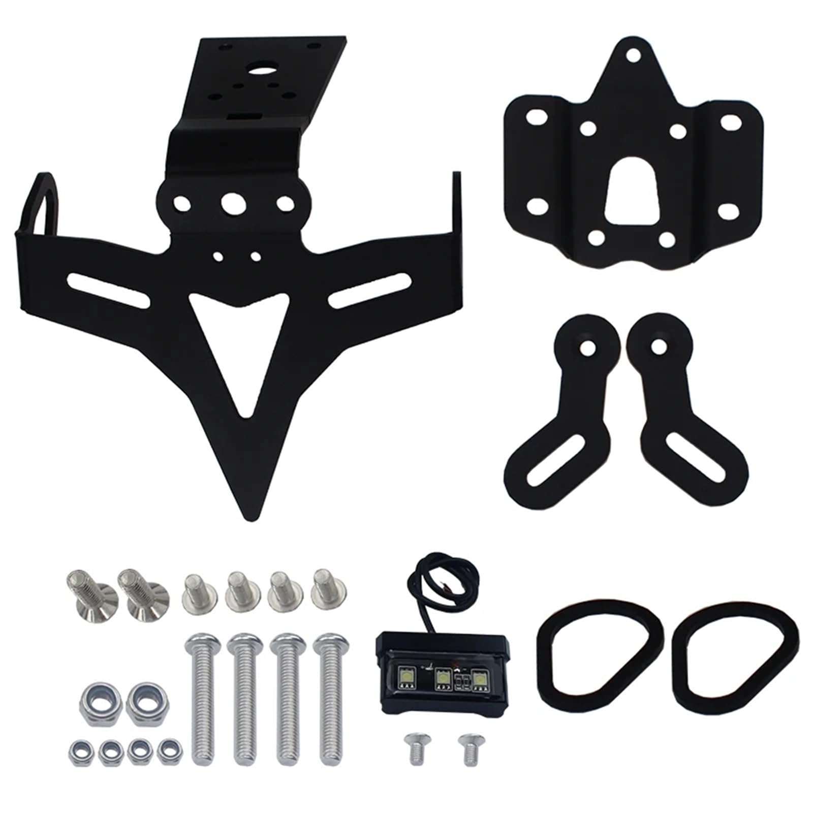 KANGBOZ Kompatibel Mit FZ-07 Für MT-07 2014-2023 Motorrad-Kennzeichenhalter, Heckkotflügel-Eliminator, Registrierungshalterung, Änderungssatz Motorrad-kennzeichenhalter(No Signal) von KANGBOZ