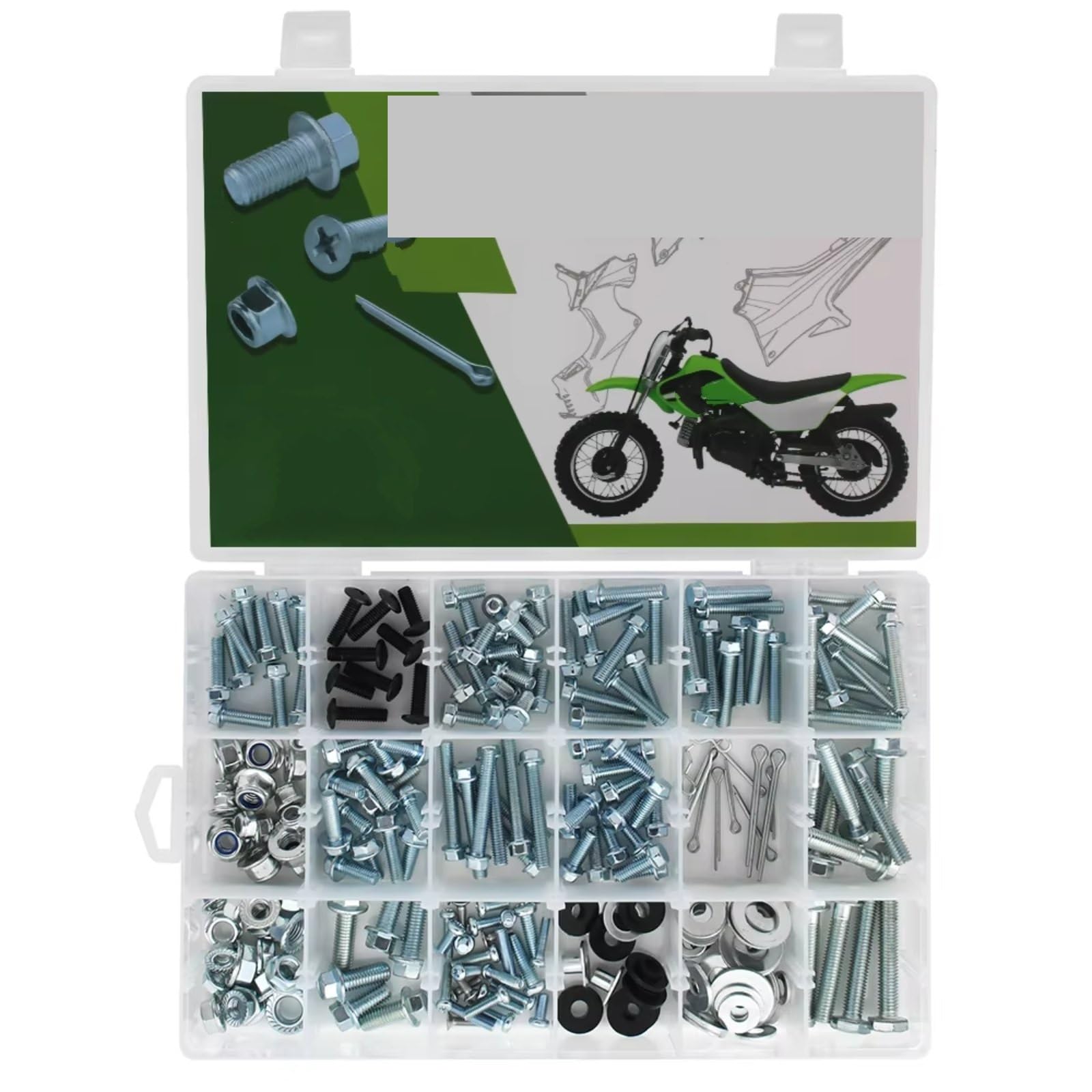 KANGBOZ Kompatibel Mit Für KDX50 2003-2006 Für KDX220 1997-2006 Motorrad-Karosserieschraubensatz Verkleidungsschrauben Seitenverkleidungsschrauben Motorrad Schraubenset(250 PCS) von KANGBOZ